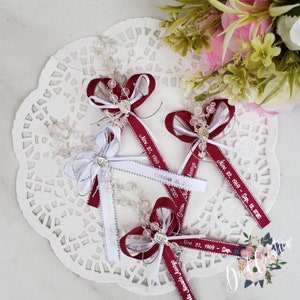 Personalized Rosary Ribbon Favors: Baptism, Wedding, Funeral Capias