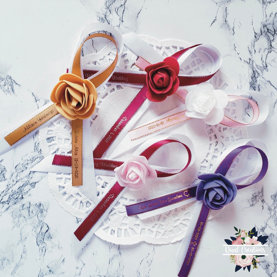 Personalized Wedding Capias,printed Ribbon Brooch for Weddings,wedding Favors,gifts for Wedding