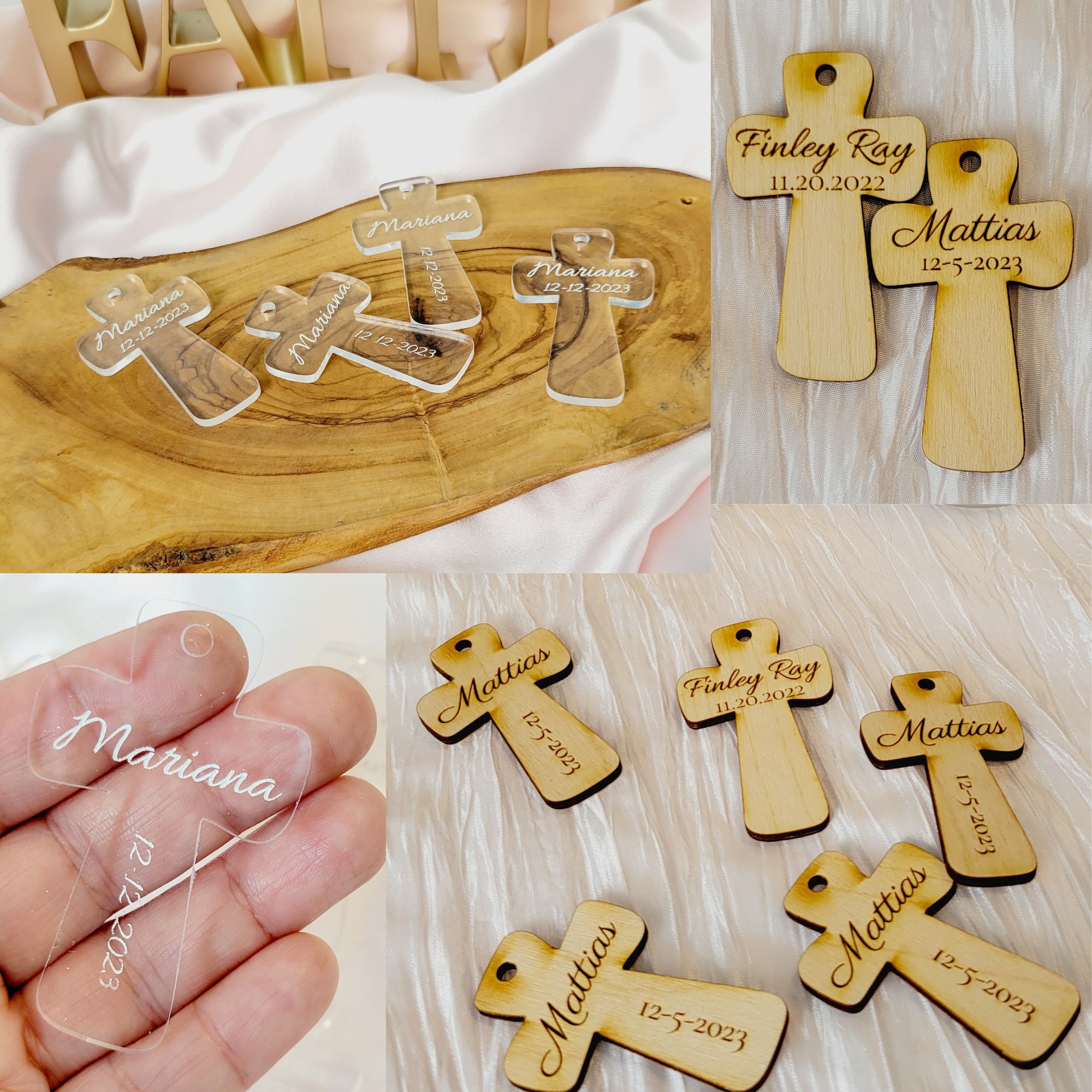24 Pack Christian Cross Keychains, Bulk Religious Key Holders for First  Communion, Easter, Baptism, Funeral Favors for Guests (Silver, Gold, 3.6  In) 