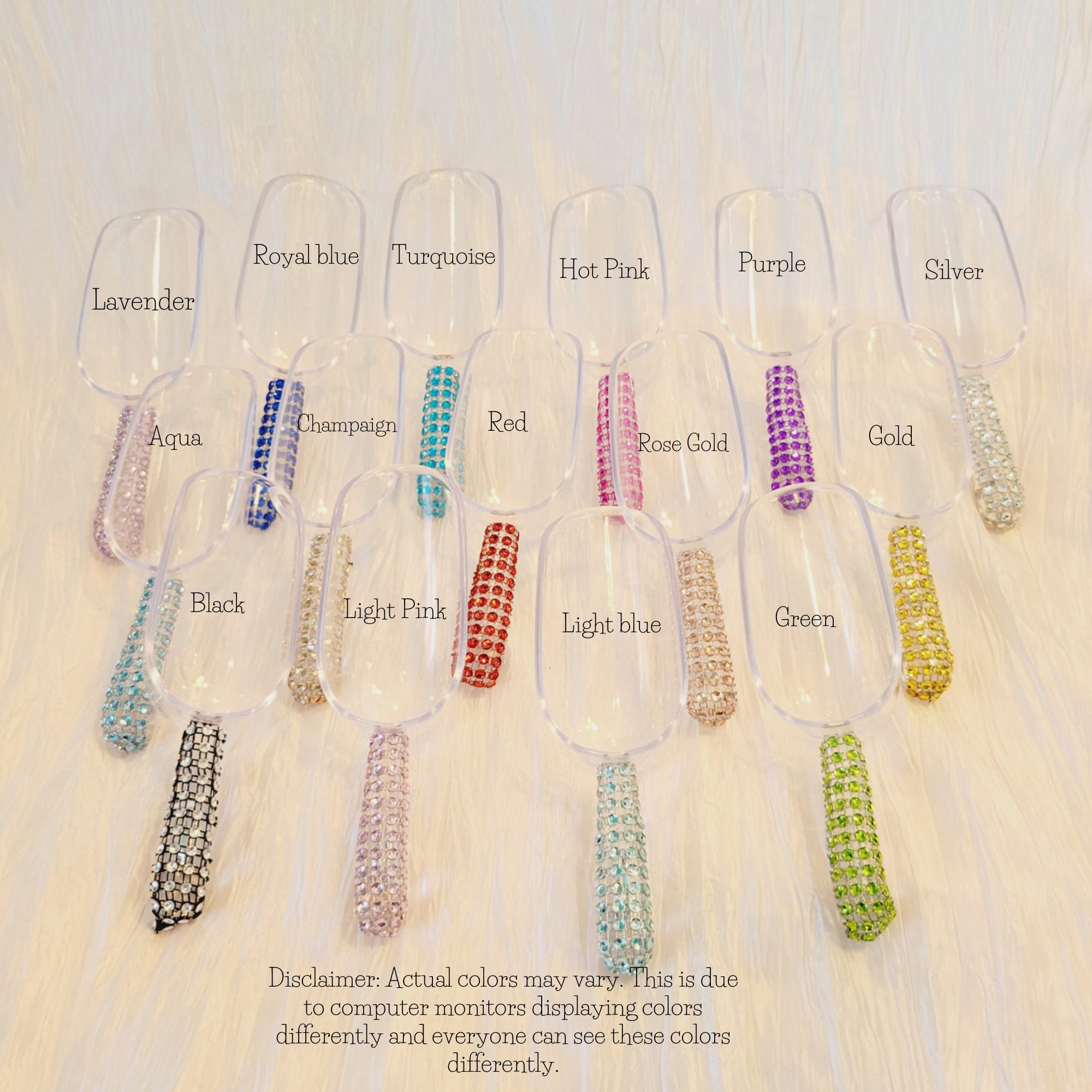 6 Pcs Plastic Scoop/ Candy Buffet Scoops/rhinestone Mash Etsy