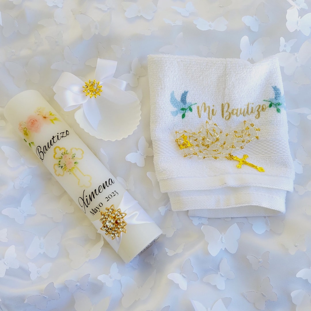 Baptism Candle Set, Personalized Baptism Candle Set Girl,baptism,set of