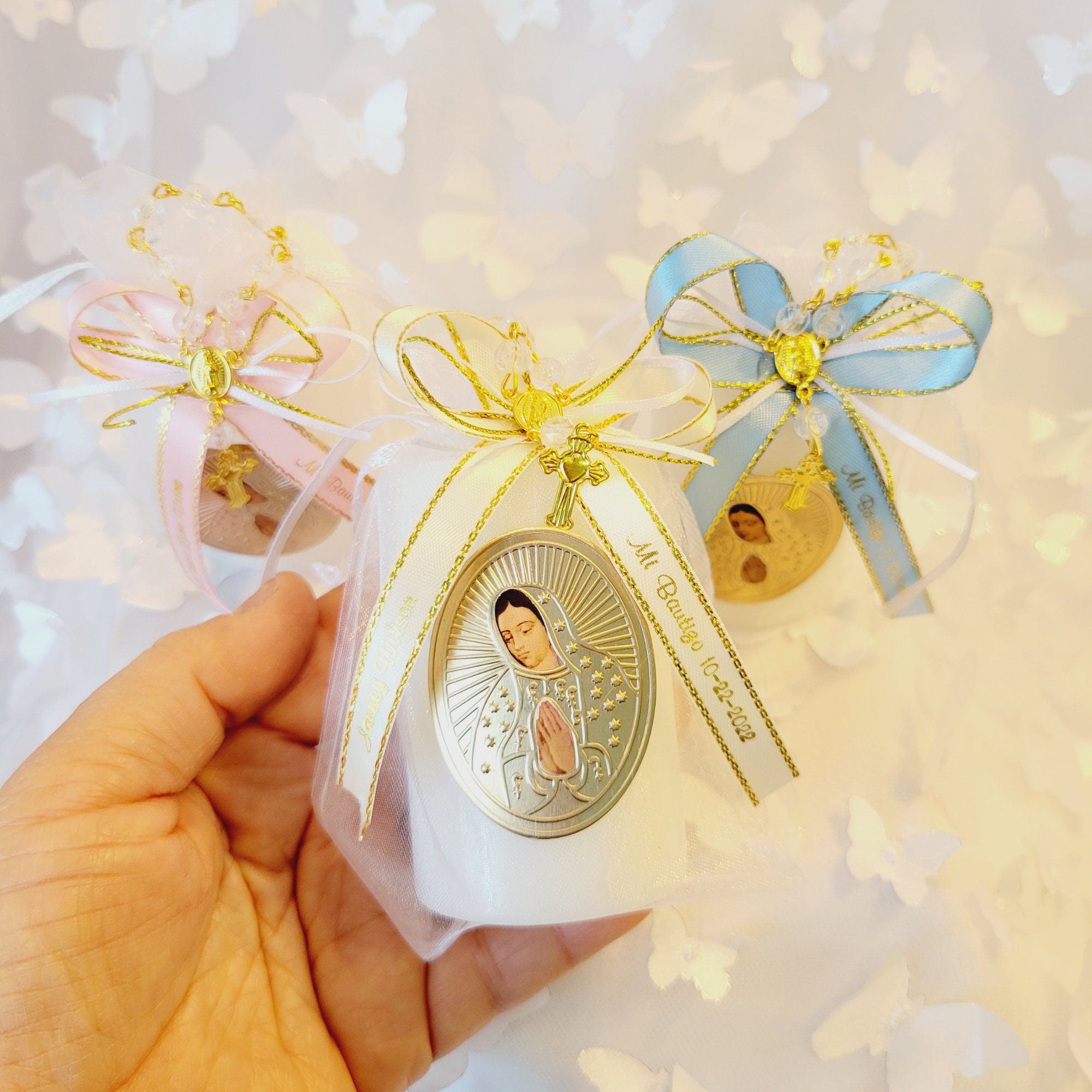 Virgin Guadalupe Candle Favors: Personalized Baptism Party Gift
