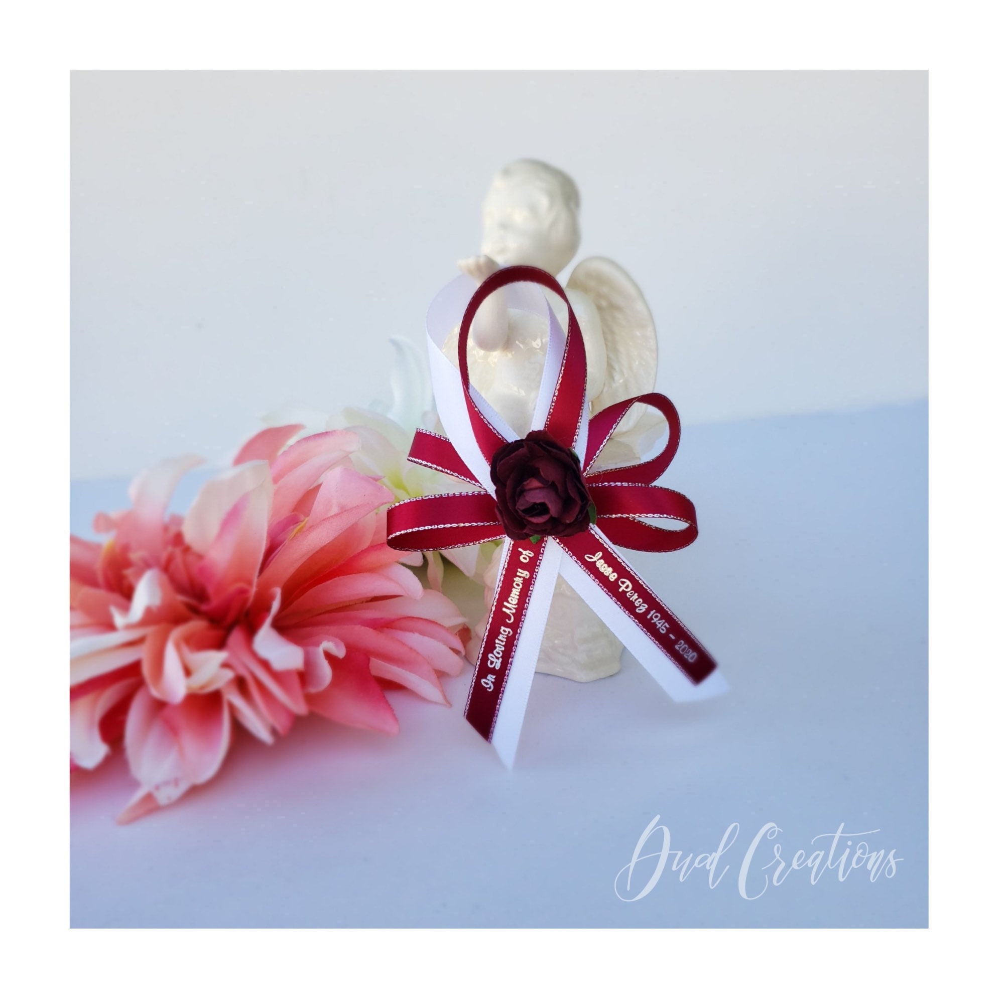 Memorial ribbon pins/capias/customized ribbon/funeral pins Etsy