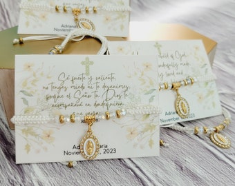 Personalized Baptism Favor Cards with Rosary
