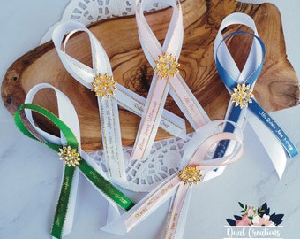 Personalized Memorial Ribbon Pin: Celebration of Life Favors