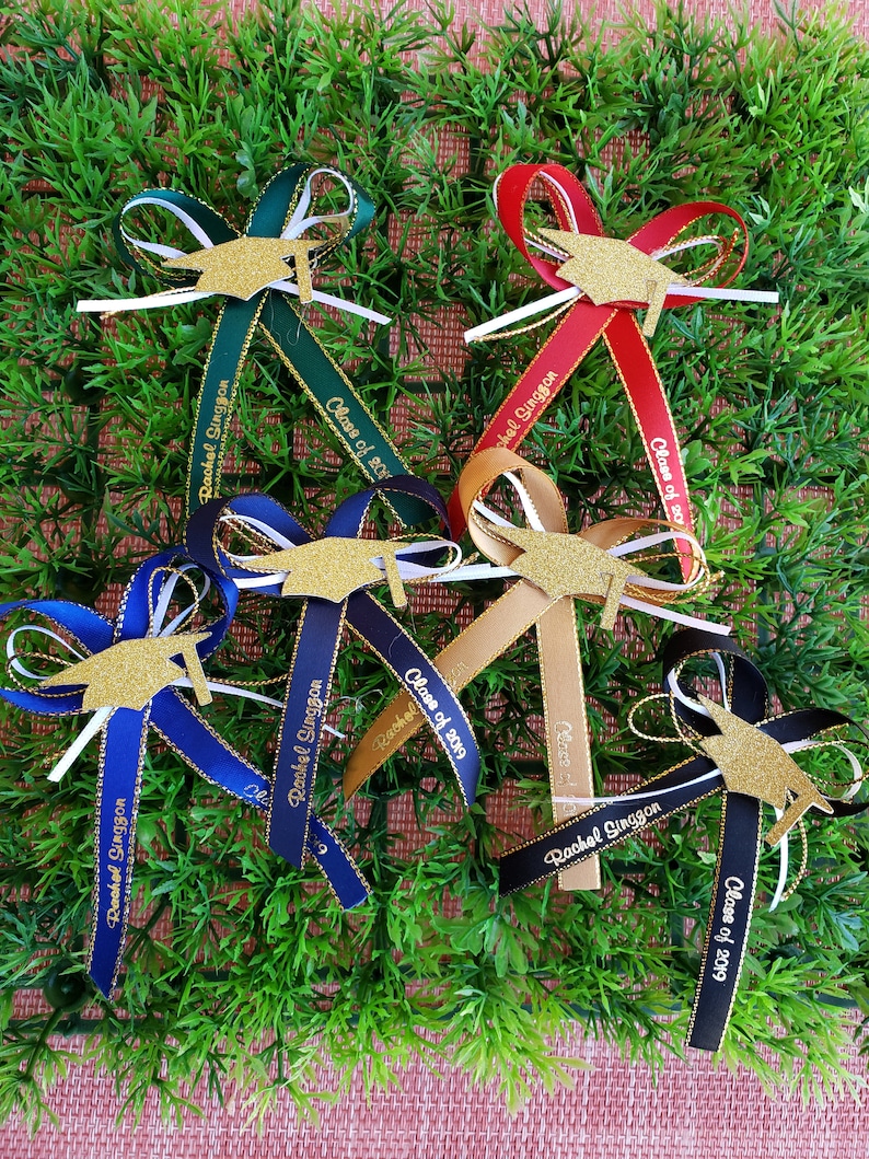 Personalized ribbongraduationclass 2019capiaspremade bowsfavor ribbonslistones grabadosgraduacion