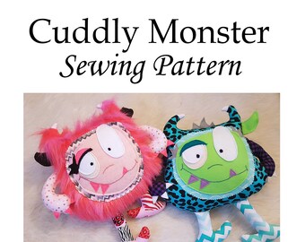 Stoffpuppe Schnittmuster, PDF Schnittmuster, DIY Puppenmuster, Monster Softie Schnittmuster, Easy Doll Tutorial Pattern, Tier Schnittmuster