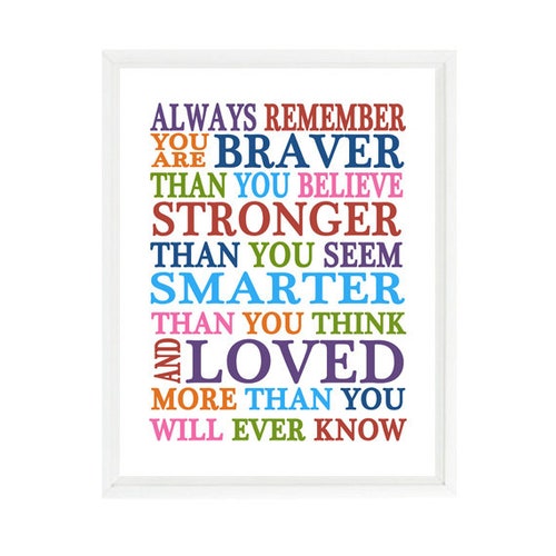 You Are Braver Than You Believe Wall Decal Winnie the Pooh Etsy