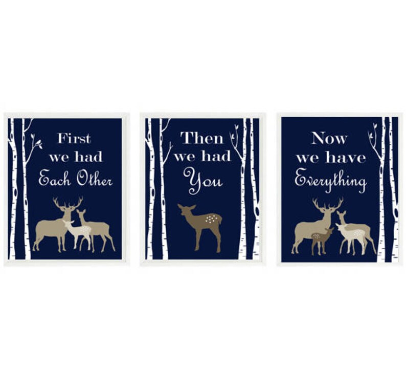 Deer Nursery Art First We Had Each Other Quote Deer Family Etsy