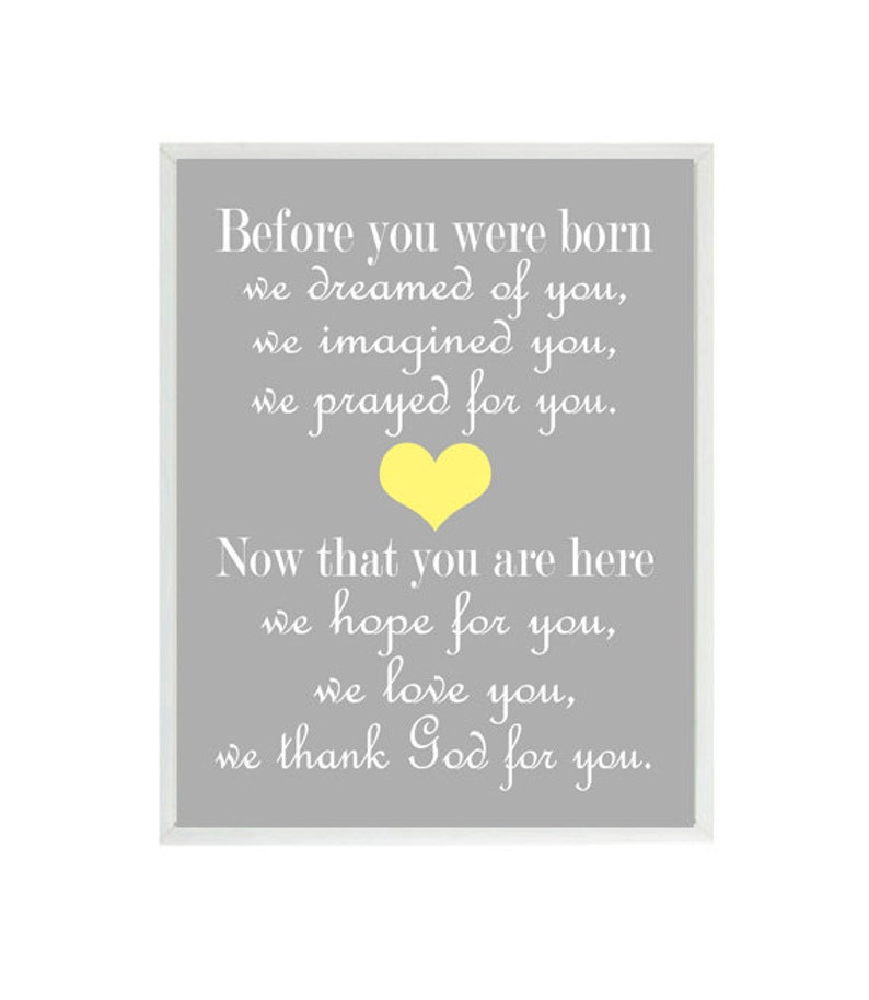 Before You Were Born Quote Wall Art Baby Boy Nursery Yellow Etsy