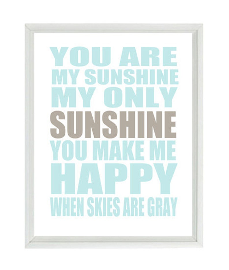 You Are My Sunshine Nursery Art Typography Neutral Baby Etsy