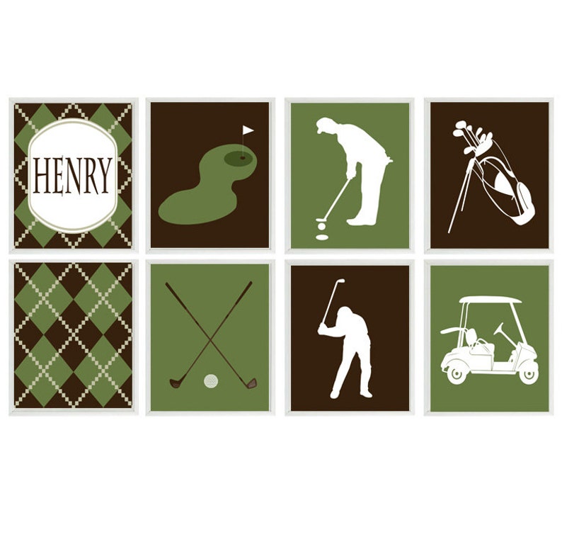 Golf Wall Art Baby Boy Nursery Golf Room Decor Golf Etsy