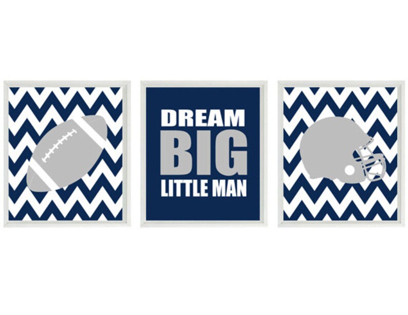 Football Nursery Wall Art Baby Boy Nursery Dream Big Little Etsy