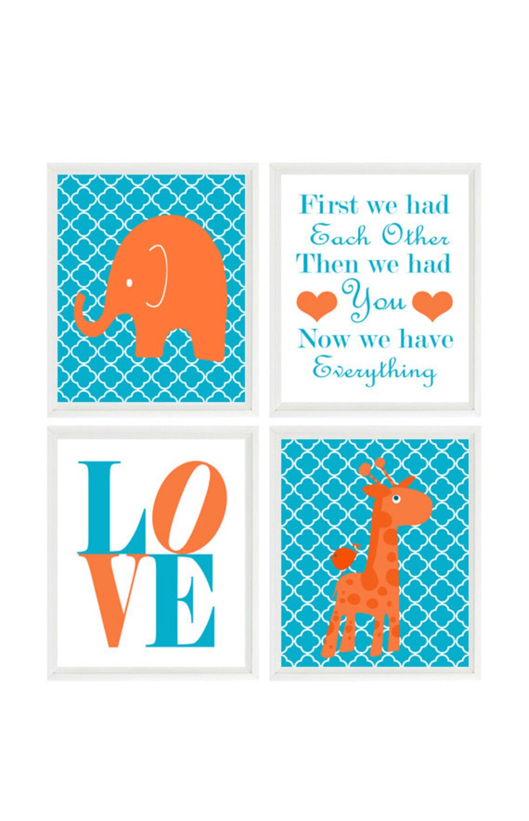 Elephant and Giraffe Nursery Art First We Had Each Other Etsy