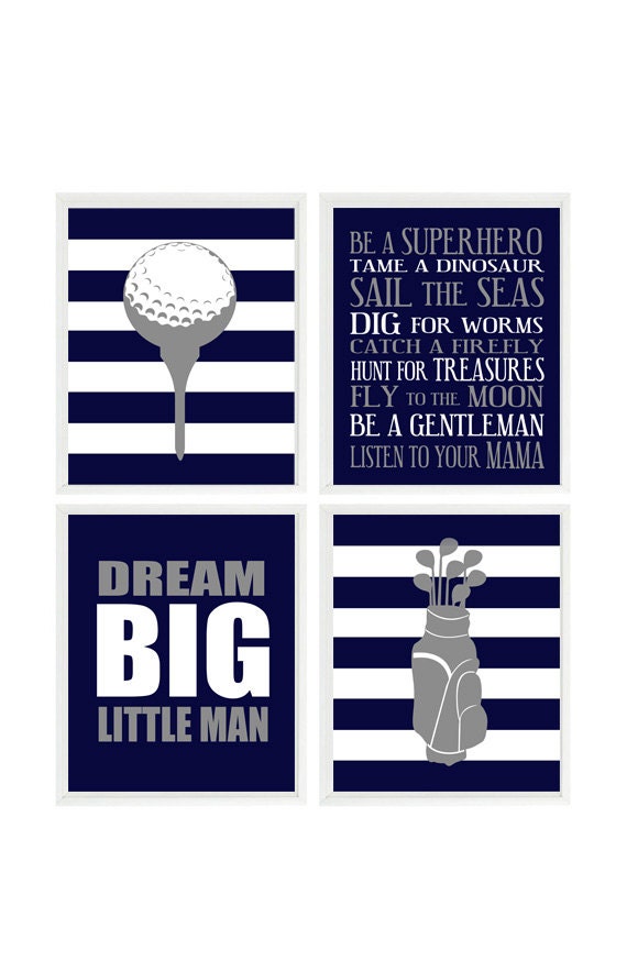 Golf Wall Art Baby Boy Nursery Golf Nursery Prints Dream | Etsy