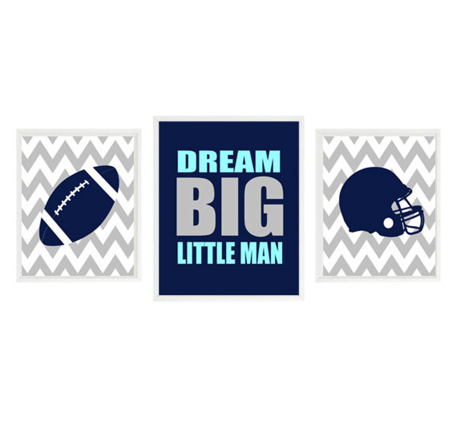 Football Nursery Wall Art Baby Boy Nursery Dream Big Little Etsy