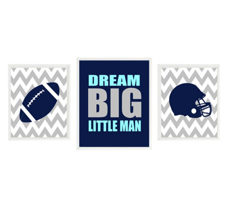 Football Nursery Wall Art Baby Boy Nursery Dream Big Little Etsy