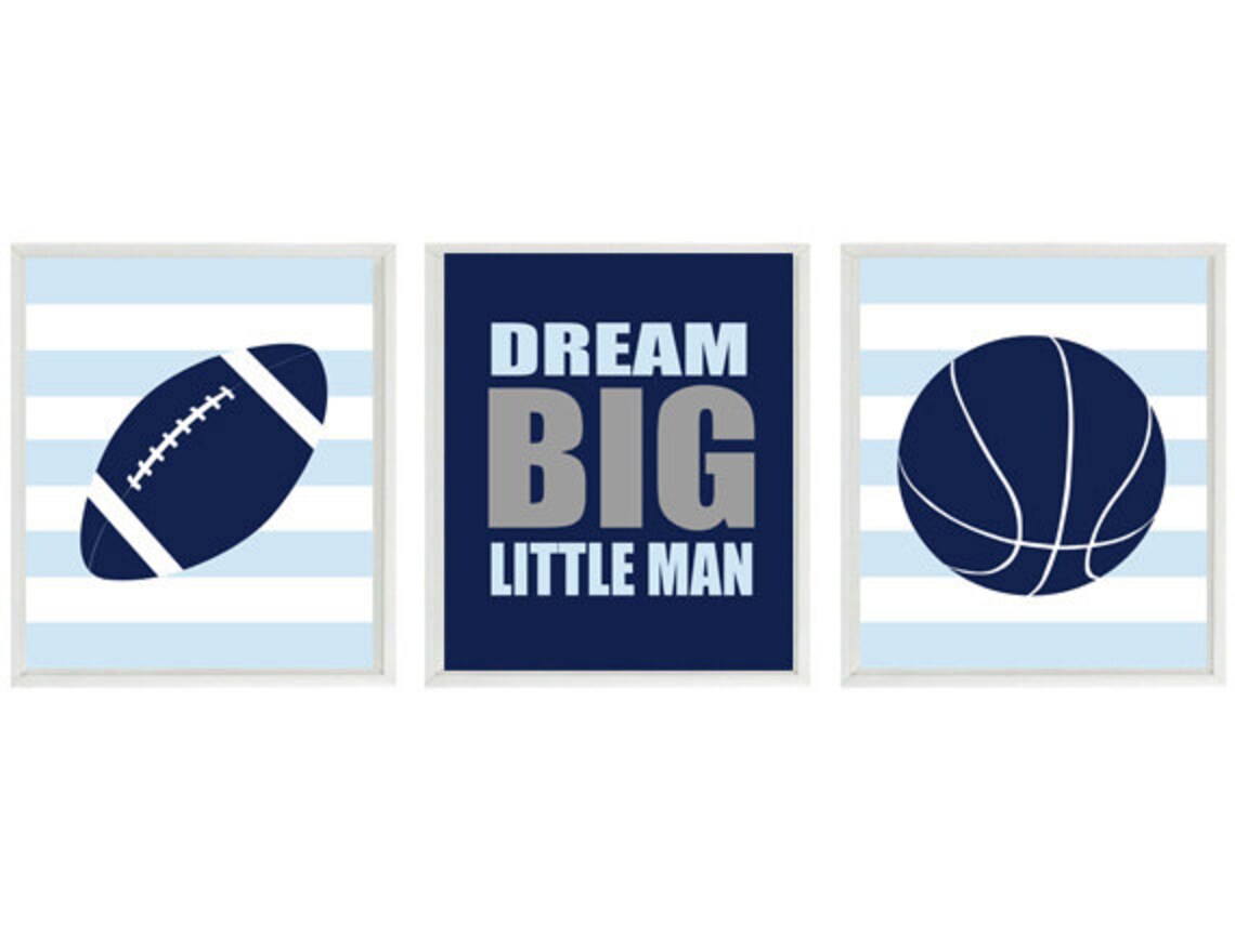 Sports Nursery Wall Art Baby Boy Wall Art Football Print Etsy