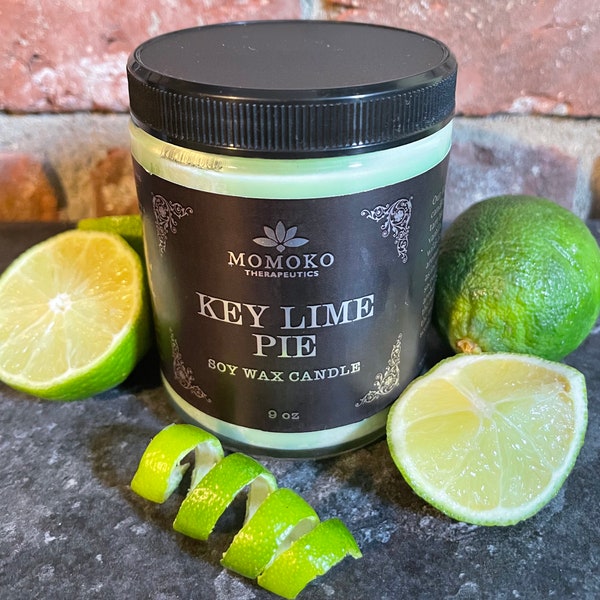 Key Lime Soy Wax Candle, all natural, vegan, aromatherapy candle
