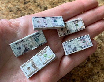 Elf Prop: Handmade Miniature Play Money, 10 Bills