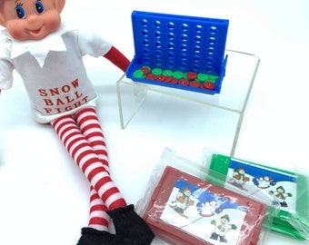 Elf Props Elf size game four in a row NO DOLL board games miniature diorama sand box therapy party favors