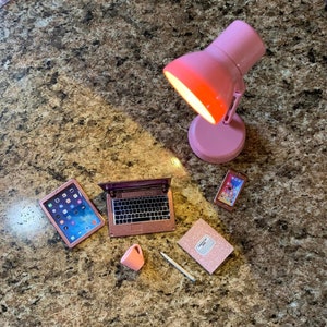 Elf Props elf size laptop set NO DOLL computer, lamp phone, tablet pink or blue