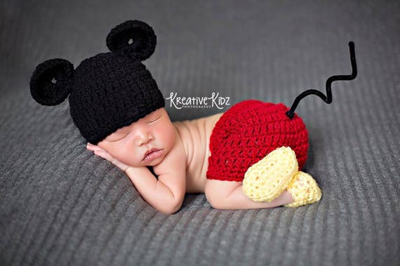Ropa De Bebe Chili Recuerdo Crocheted Disney Mickey Mouse Traje Recien Nacido Babyshower Bulldoggin