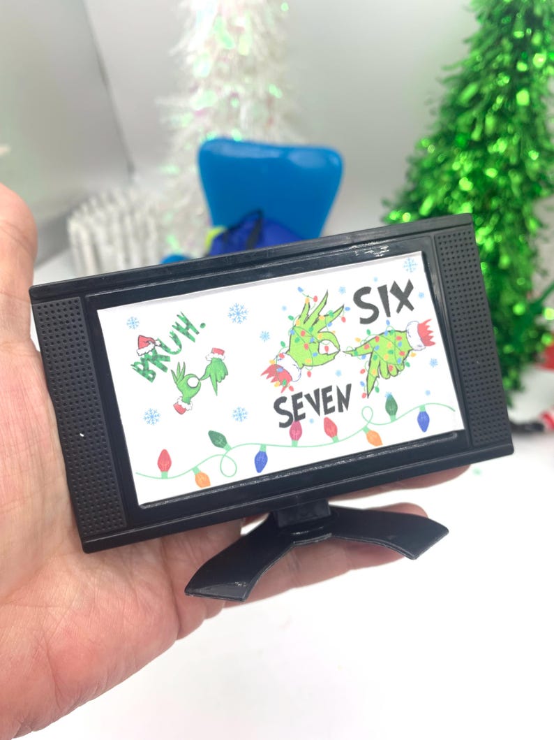 Elf Doll Gaming Scene: Miniature TV, Snacks, Game Night Props image 11