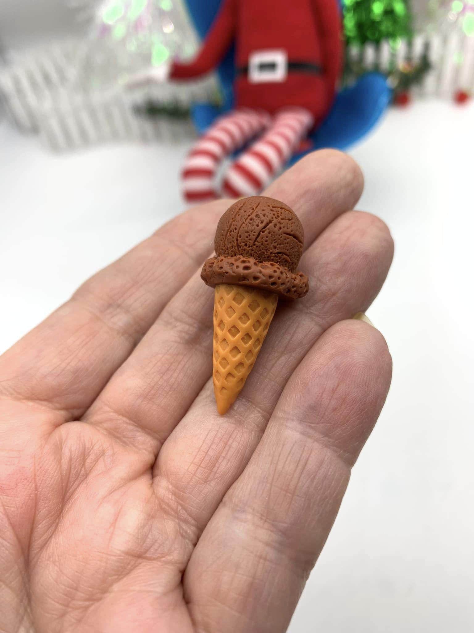 Elf Prop Ice Cream Cone Chocolate Vanilla Elf Food NO DOLL - Etsy