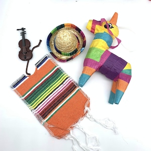 Elf Props elf Mexican night NO DOLL poncho pinata violin sombrero hat