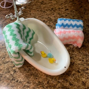 ELF PROPS Elf bathtub mini miniature bathroom toilet ideas dollhouse elf prop no doll Sand box therapy Fairy garden dioramas