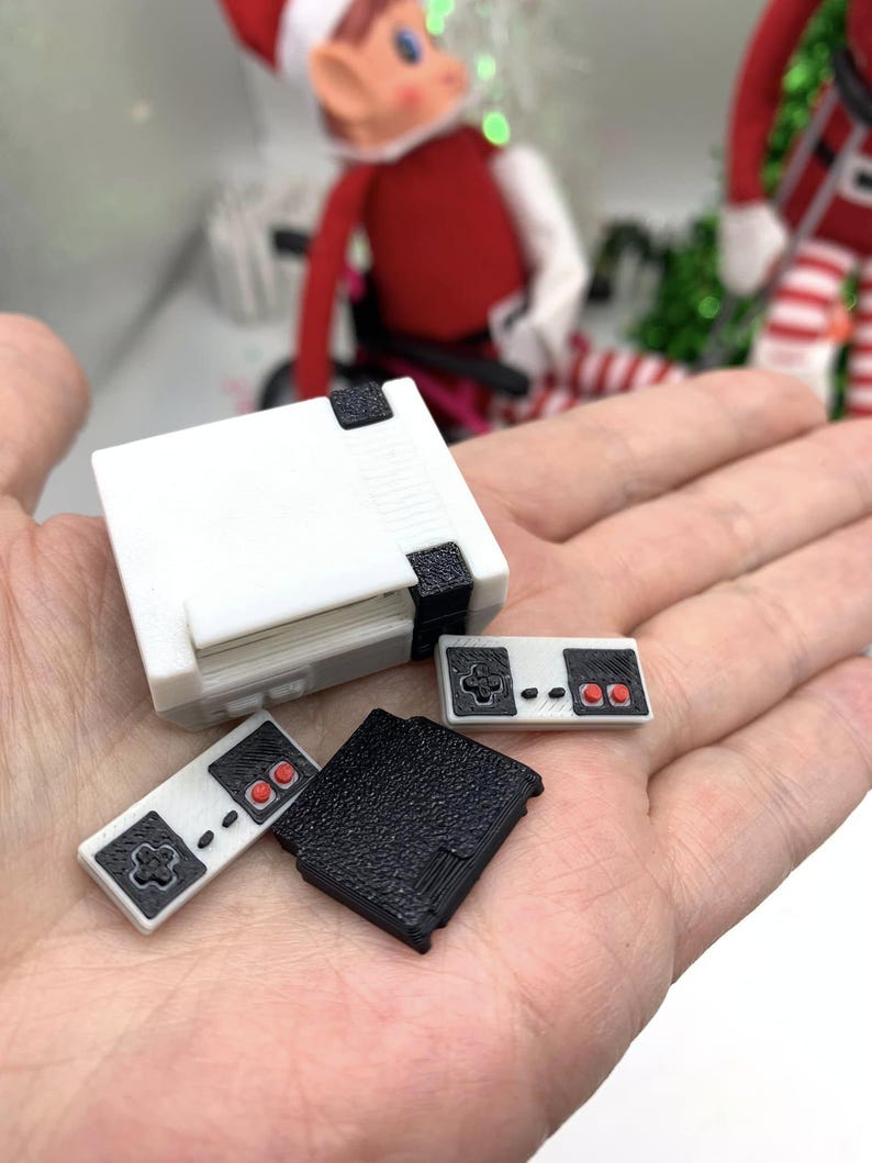 Elf Doll Gaming Scene: Miniature TV, Snacks, Game Night Props image 13