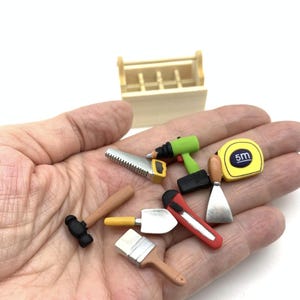 Elf Prop Mini fake tools Christmas supplies miniature toolbox hammer