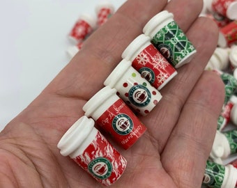 Elf Prop: 5 Mini Coffee Cup Tumblers, Slime Charms