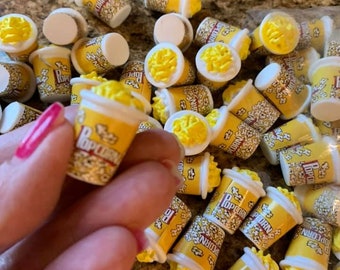 Miniature popcorn tub dollhouse slime charms craft accessories elf props NO DOLL pizza