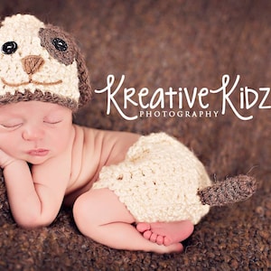 Baby Boy Hat DISCONTINUED PUPPY LUV Newborn Crochet Doggy Hat and Paws Booties Dog Hat Slippers photo prop outfit set photography hospital image 6