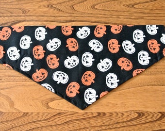 Glow in the Dark Pumpkin Dog Bandana - Slide On Halloween Bandanna