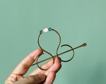 Sisley Inspired Lyra Hammered Metal Hair Pin