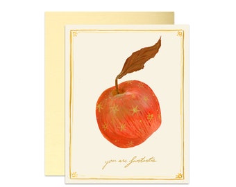 Fantastic Mr. Fox Red Remarkable Apple Wes Anderson Greeting Card