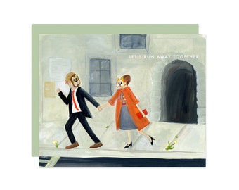 Let's Run Away Together Breakfast at Tiffany's Love Card