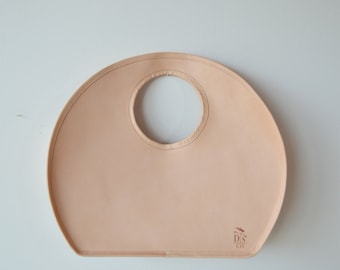 Natural Vegetable Tanned Leather Demi Lune Half Moon Handbag