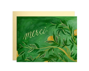Merci Orange Grove Ochard Thank You Card