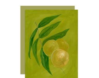 Black Walnut Blank Card, Foraging Illustration