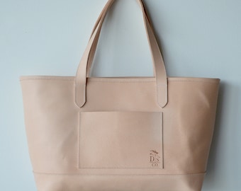 Natural Vegetable Tanned European Leather Tote