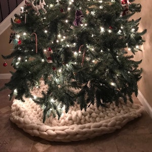 Chunky Knit Christmas Tree Sweater Scarf, Skirt, Tree Scarf, Tree Skirt, Tree Collar Rectangle 40" x 65" Tree Skirt,Chunky Knit Tree,Holiday