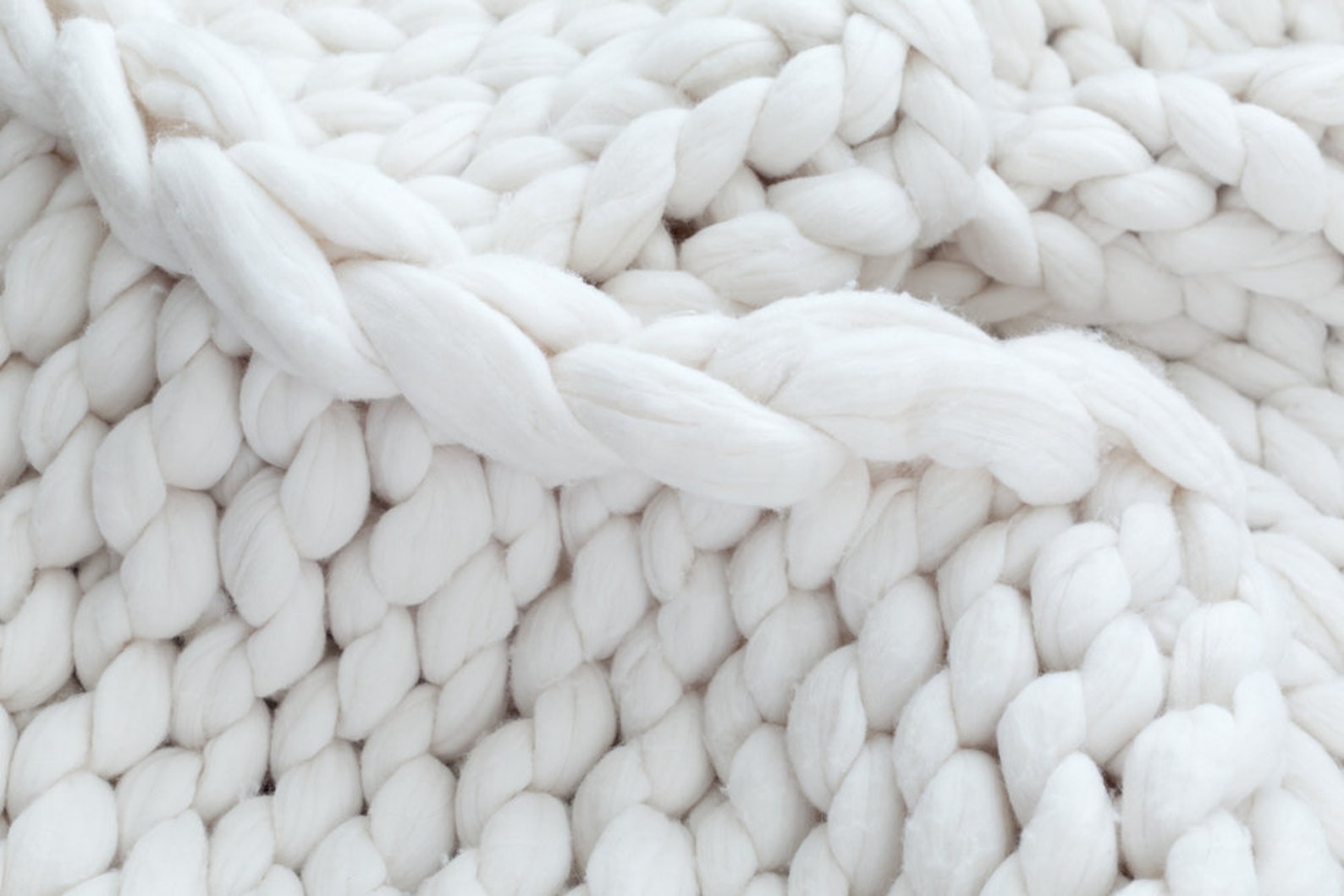 Bright WHITE Chunky Knit Blanket super Chunky Knit Merino Etsy