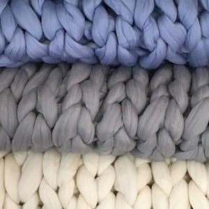 Chunky Knit Merino Wool Throw Blanket: USA Handmade, 40&quot; x 60&quot;
