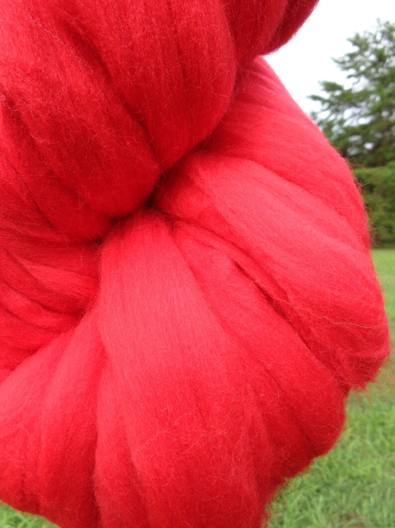 Red Wool Roving Red Roving Red Wool Roving Red Merino Red Etsy