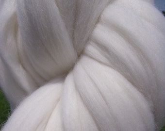 4 oz  ounce BRIGHT Diamond White Merino Wool Top Roving Fiber Spinning, Felting ,weaving, dolls, Crafts SALE! Blogger Favorite 5 Stars!