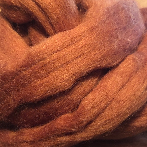 Chestnut Brown Wool Roving - Spin into Yarn, Needle Felt wet felt all Crafts - Australian Merino , Spin, Felt, Weave, Knit! Spin Fiber